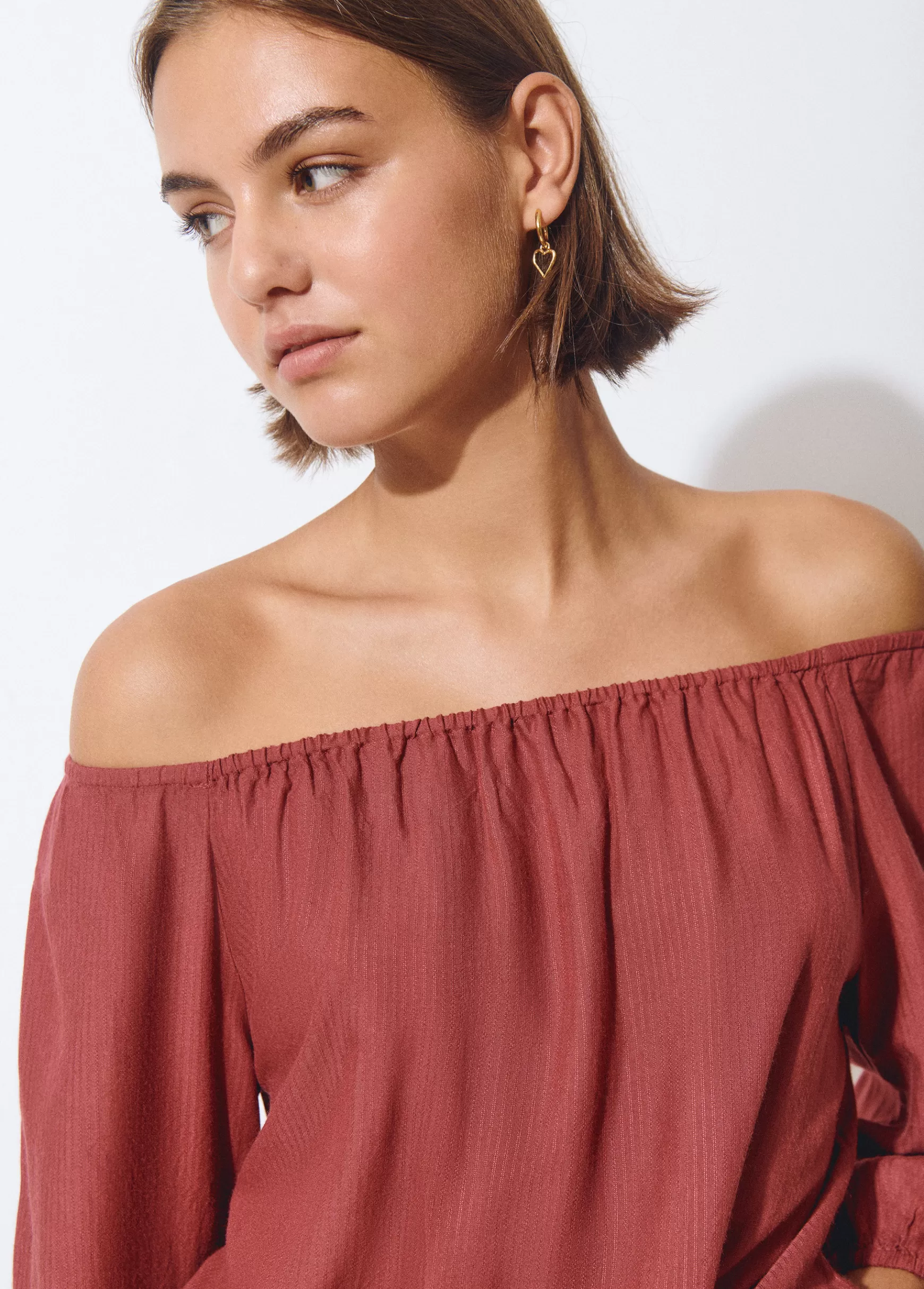Brownie Blusa manga comprida lisa- Blusas E Camisas