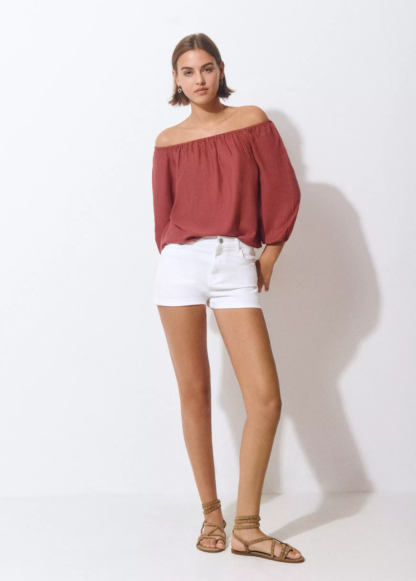 Brownie Blusa manga comprida lisa- Blusas E Camisas