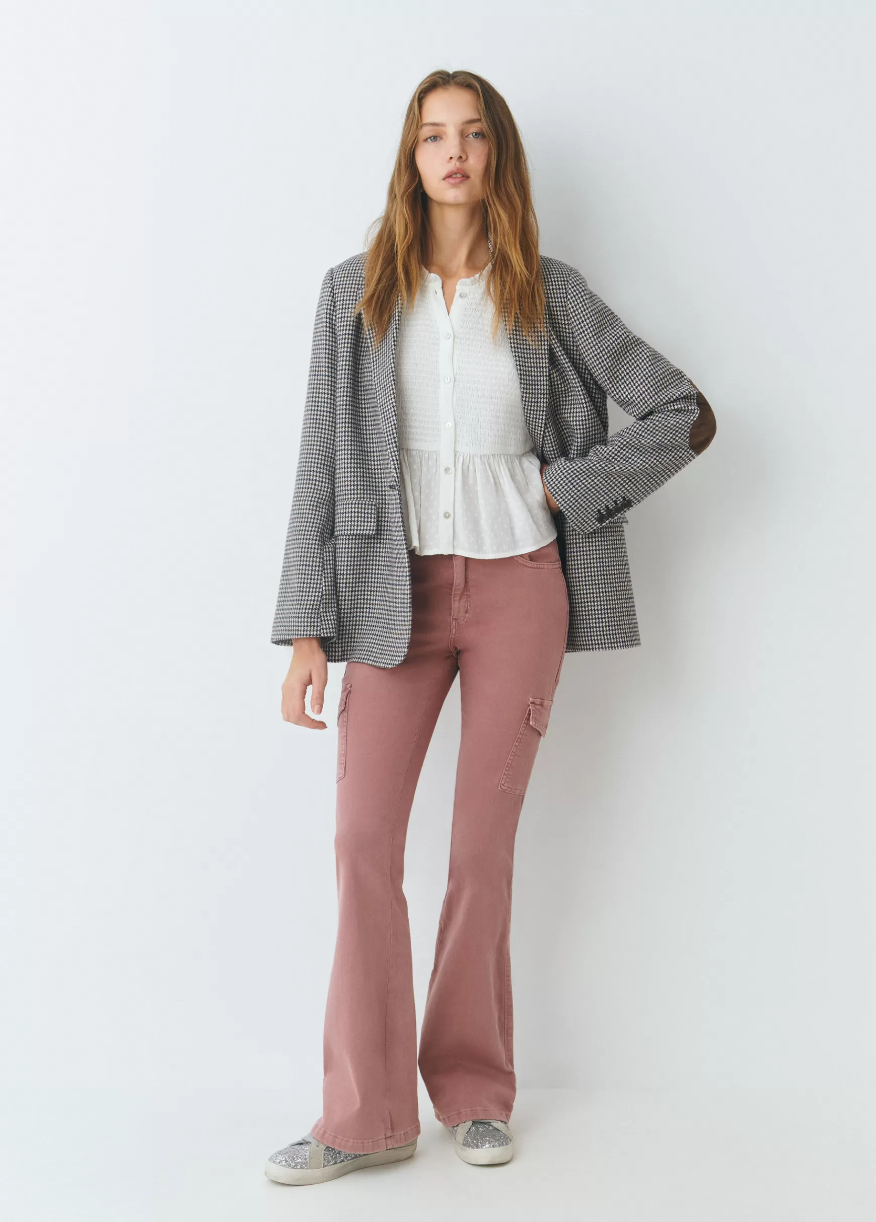 Brownie Blusa smock com botões plumeti- Blusas E Camisas