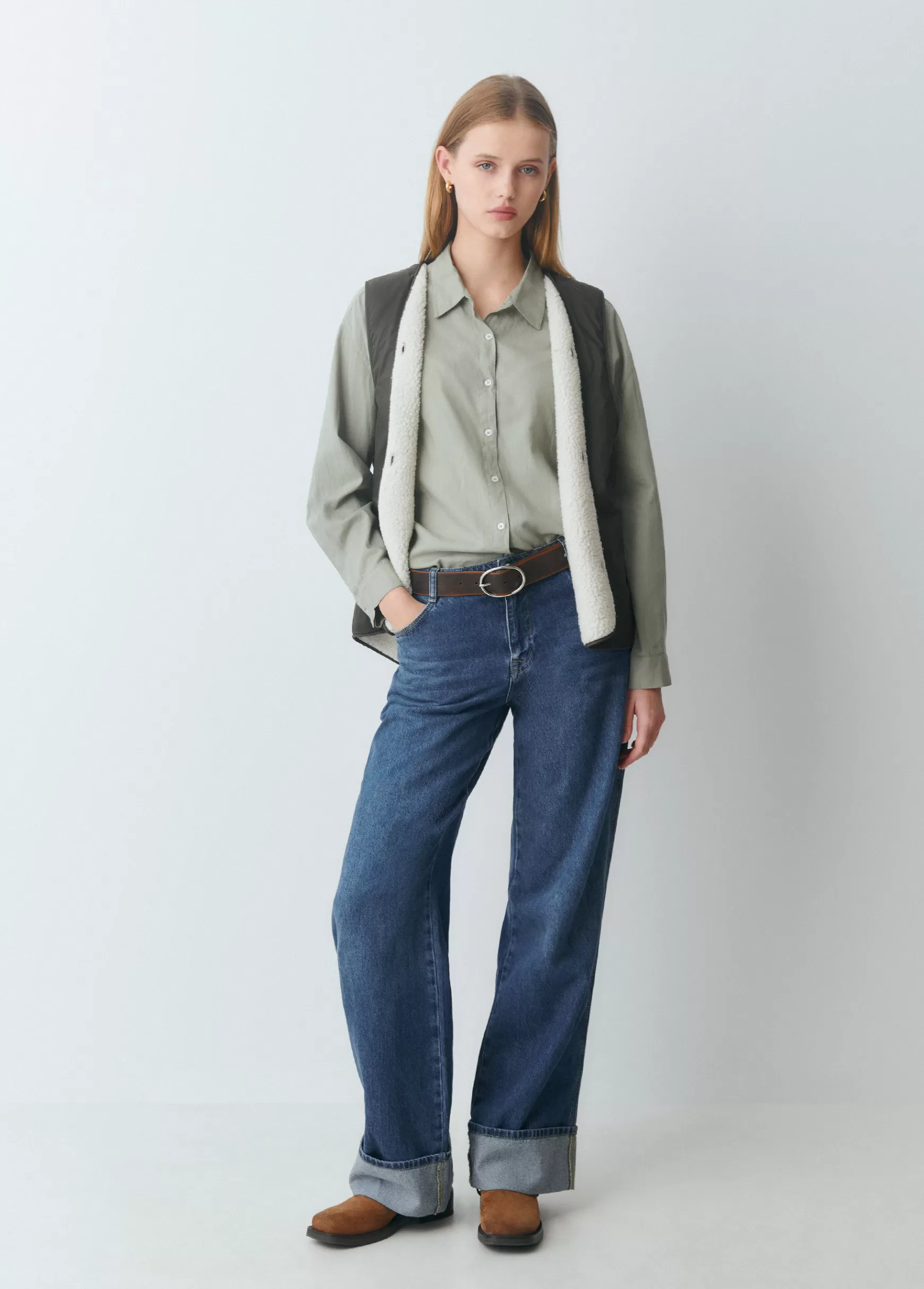 Brownie Camisa básica lisa- Blusas E Camisas