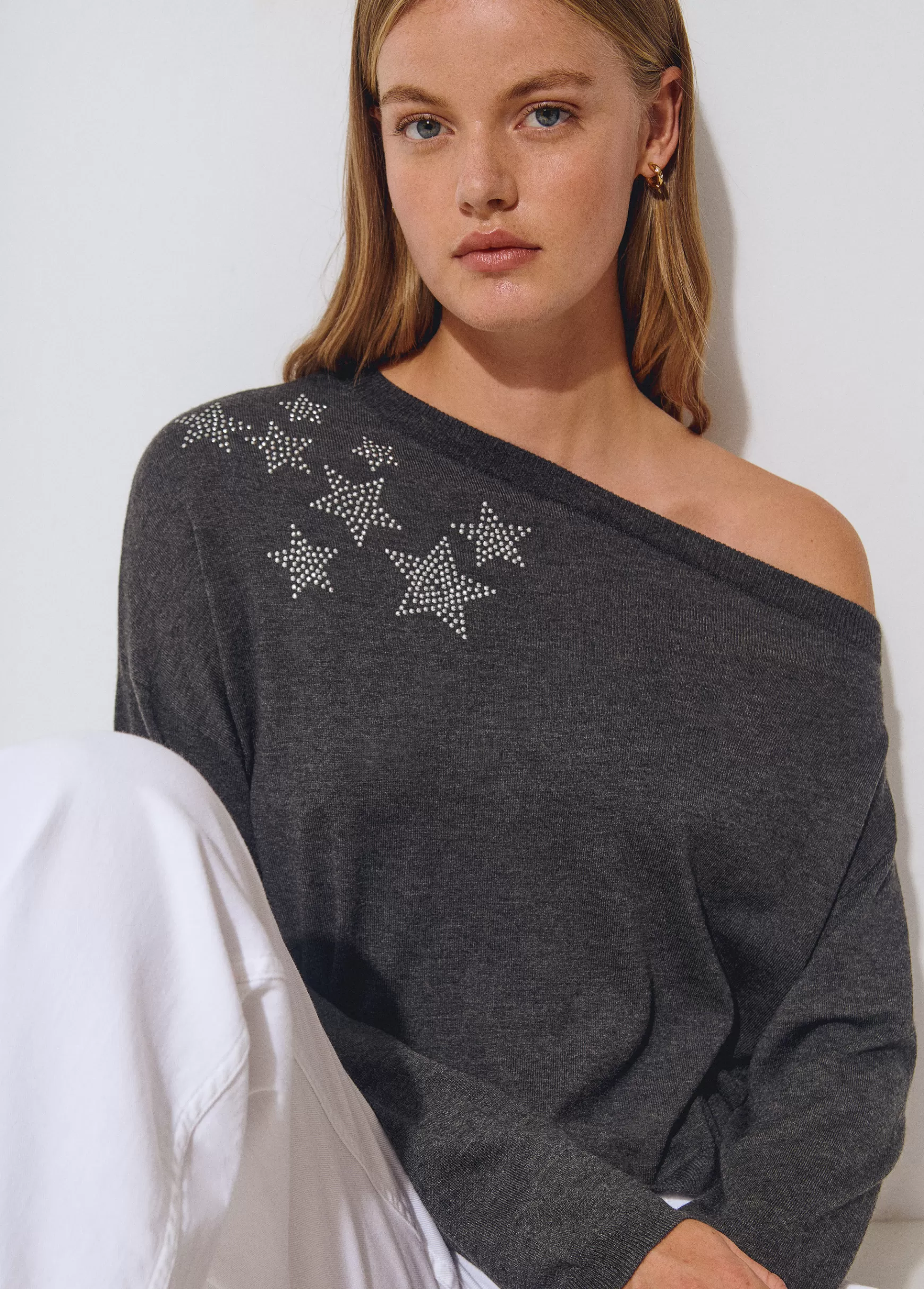 Brownie Camisola assimétrica estrelas- Camisolas | Malha