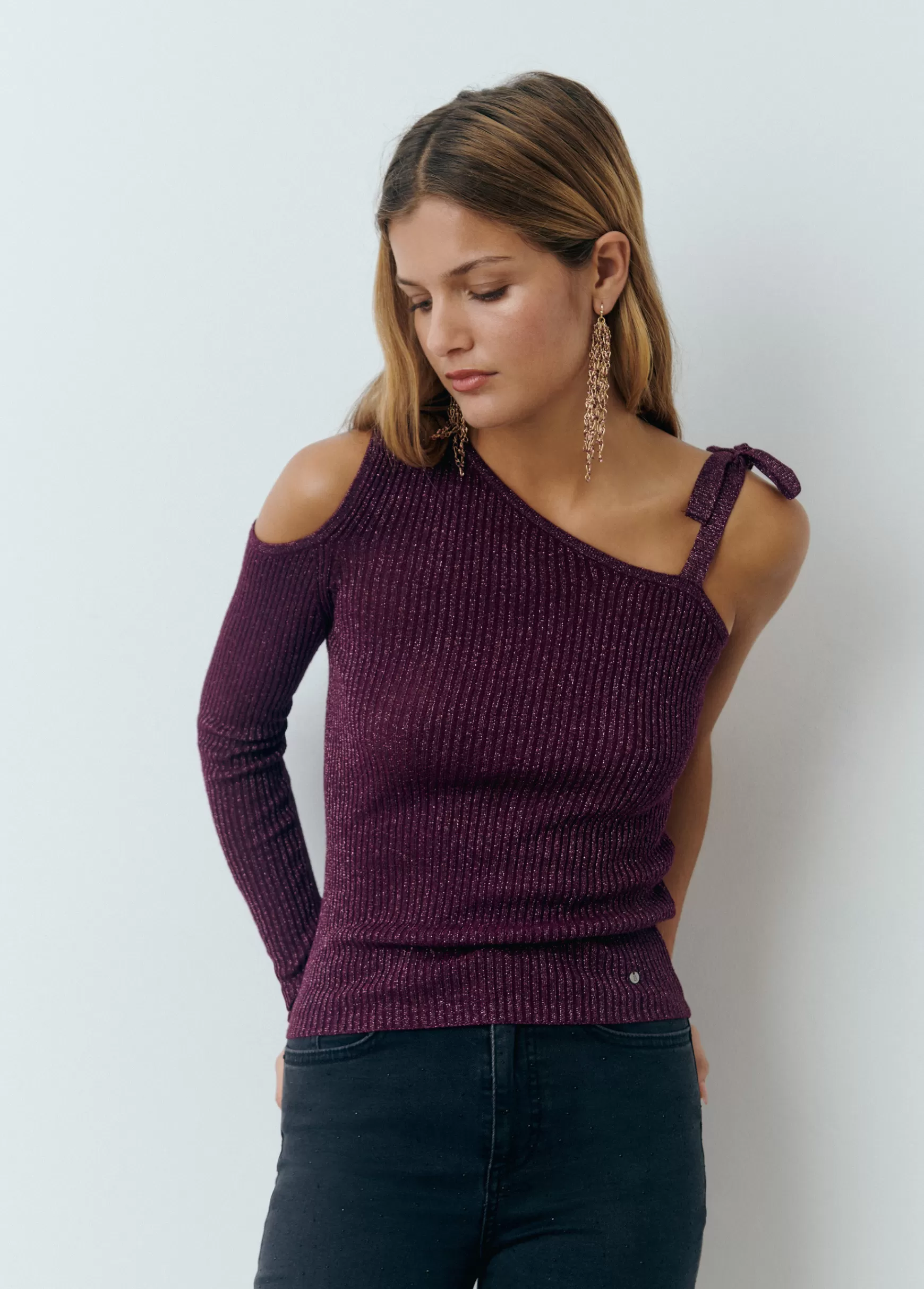Brownie Camisola assimétrica laço- Camisolas | Malha