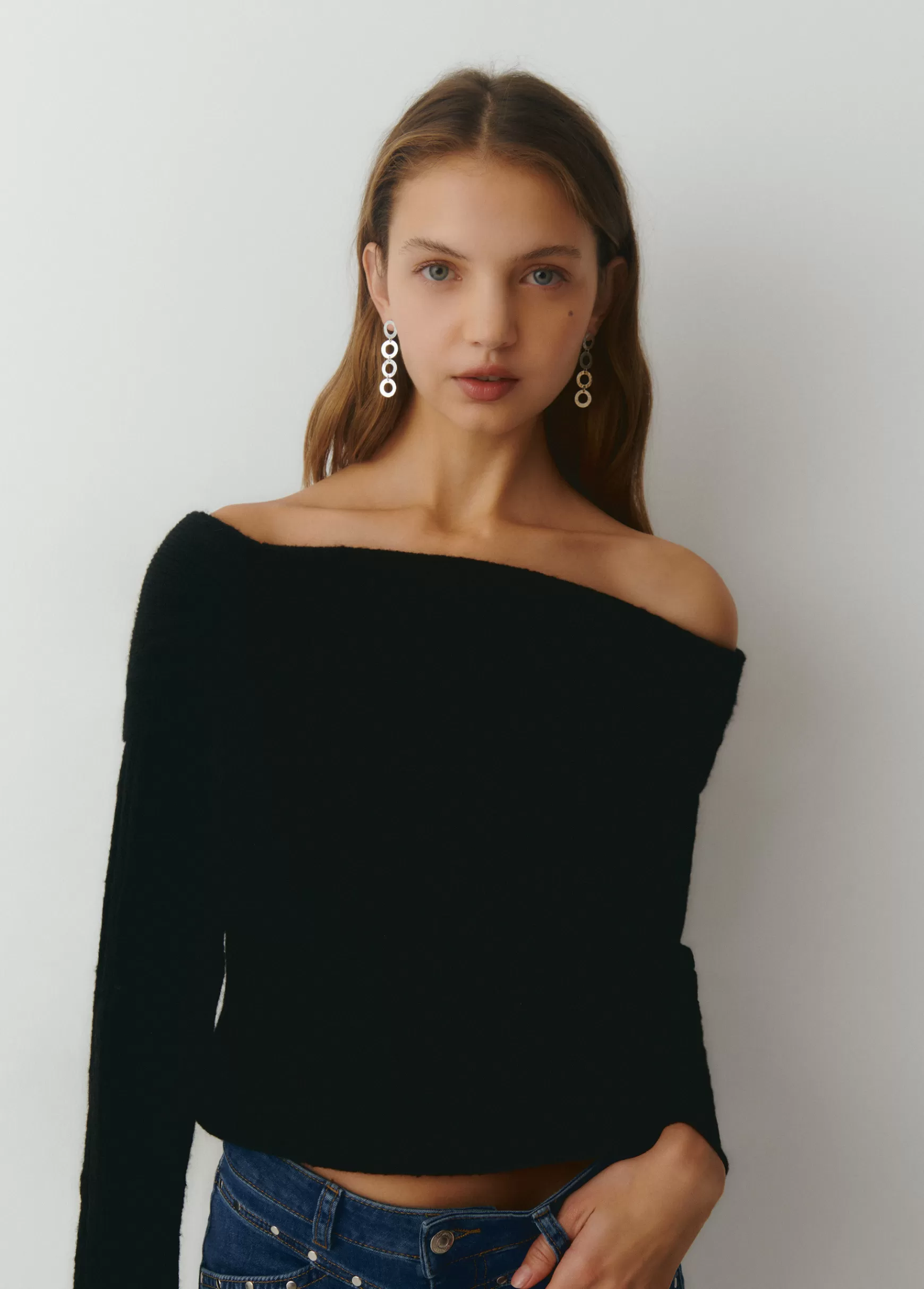 Brownie Camisola gola bardot- Camisolas | Malha