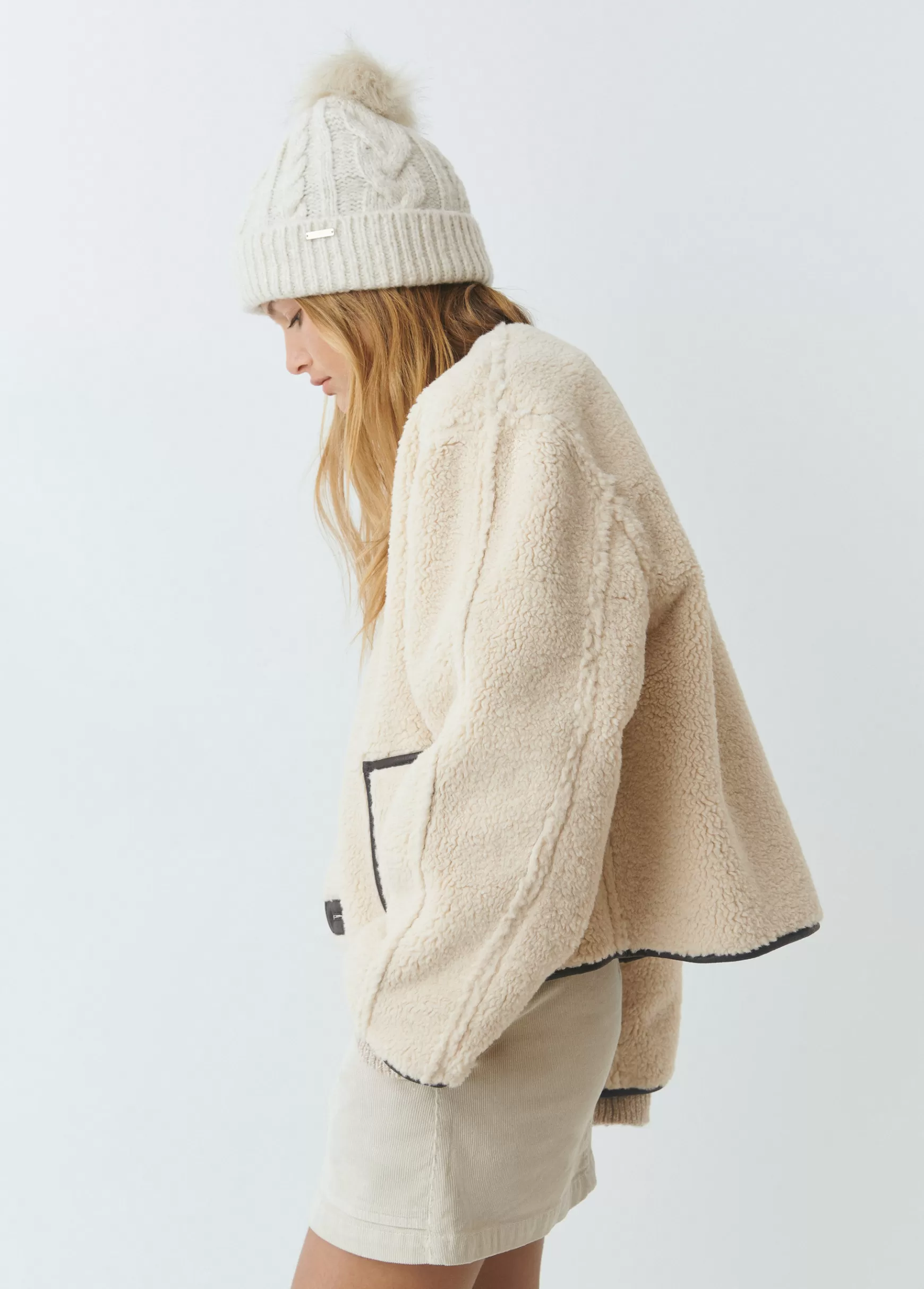 Brownie Gorro trança bola pelo- Bonés E Gorros