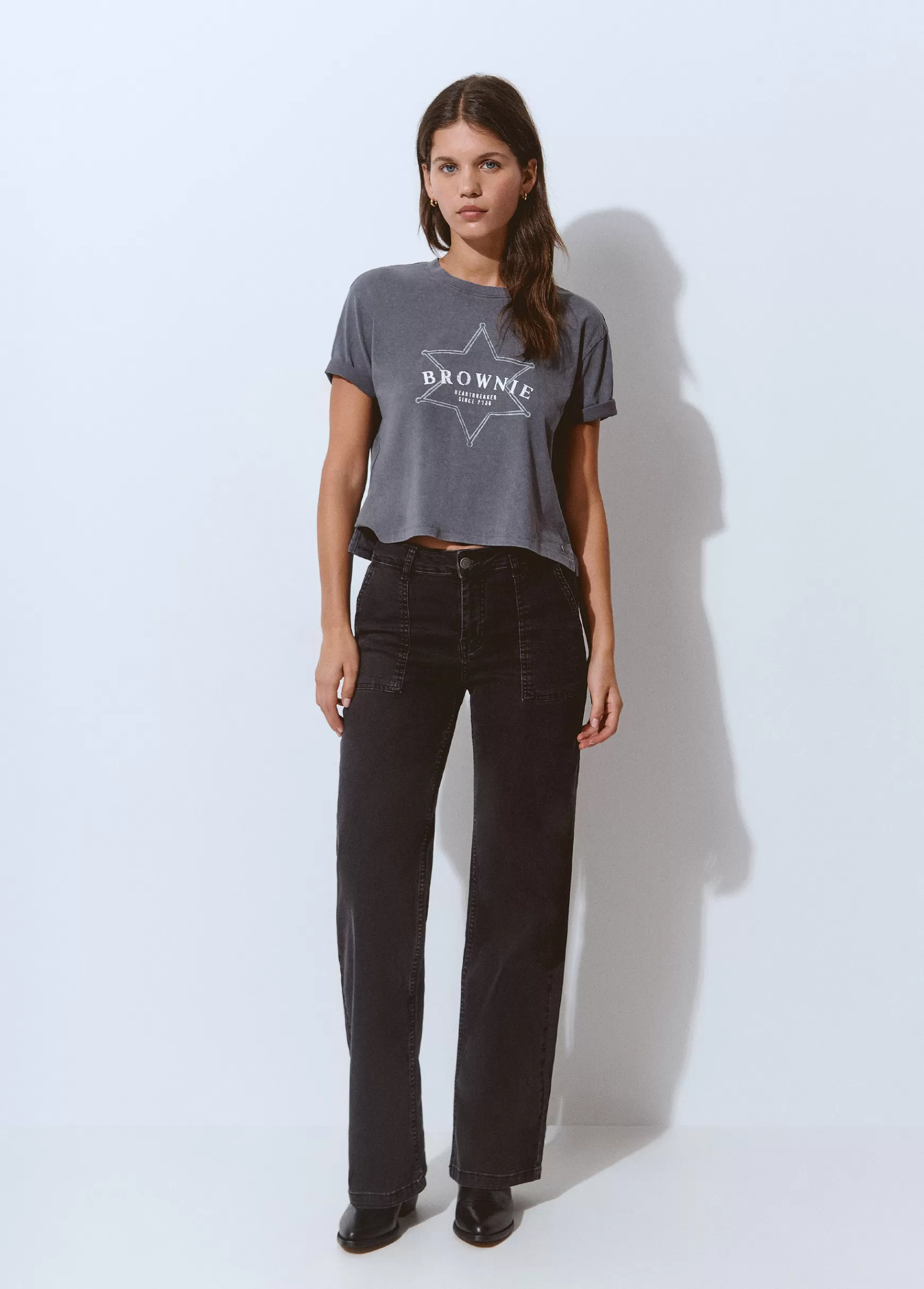 Brownie Jeans culotes bolso frontal- Jeans