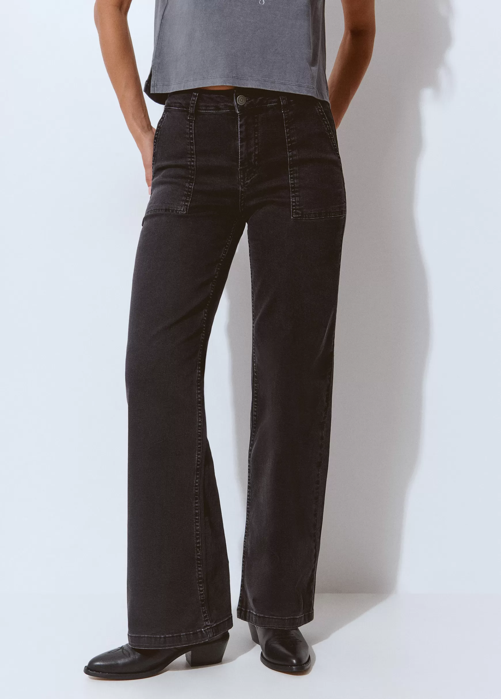 Brownie Jeans culotes bolso frontal- Jeans