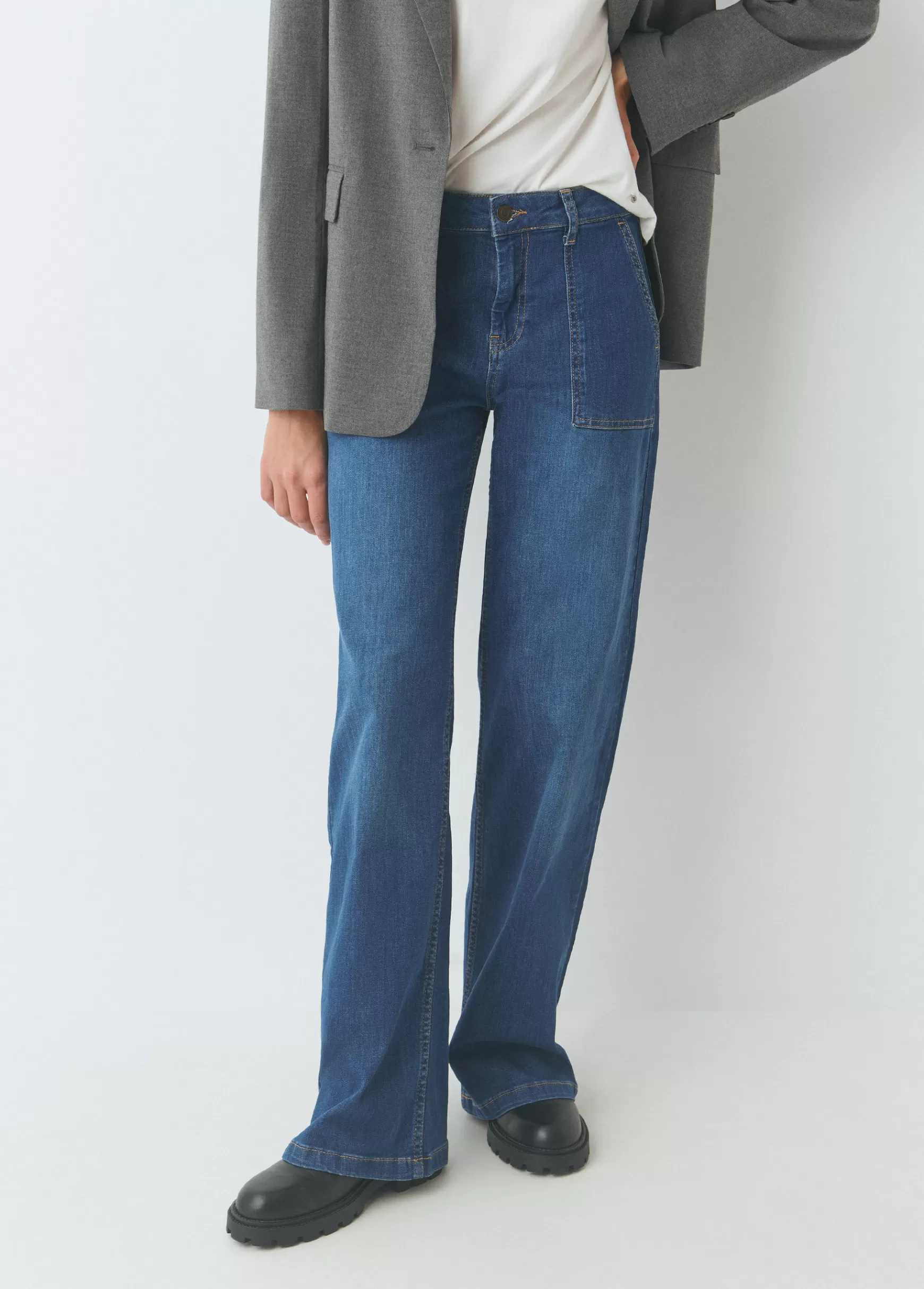 Brownie Jeans culotes bolso frontal- Jeans