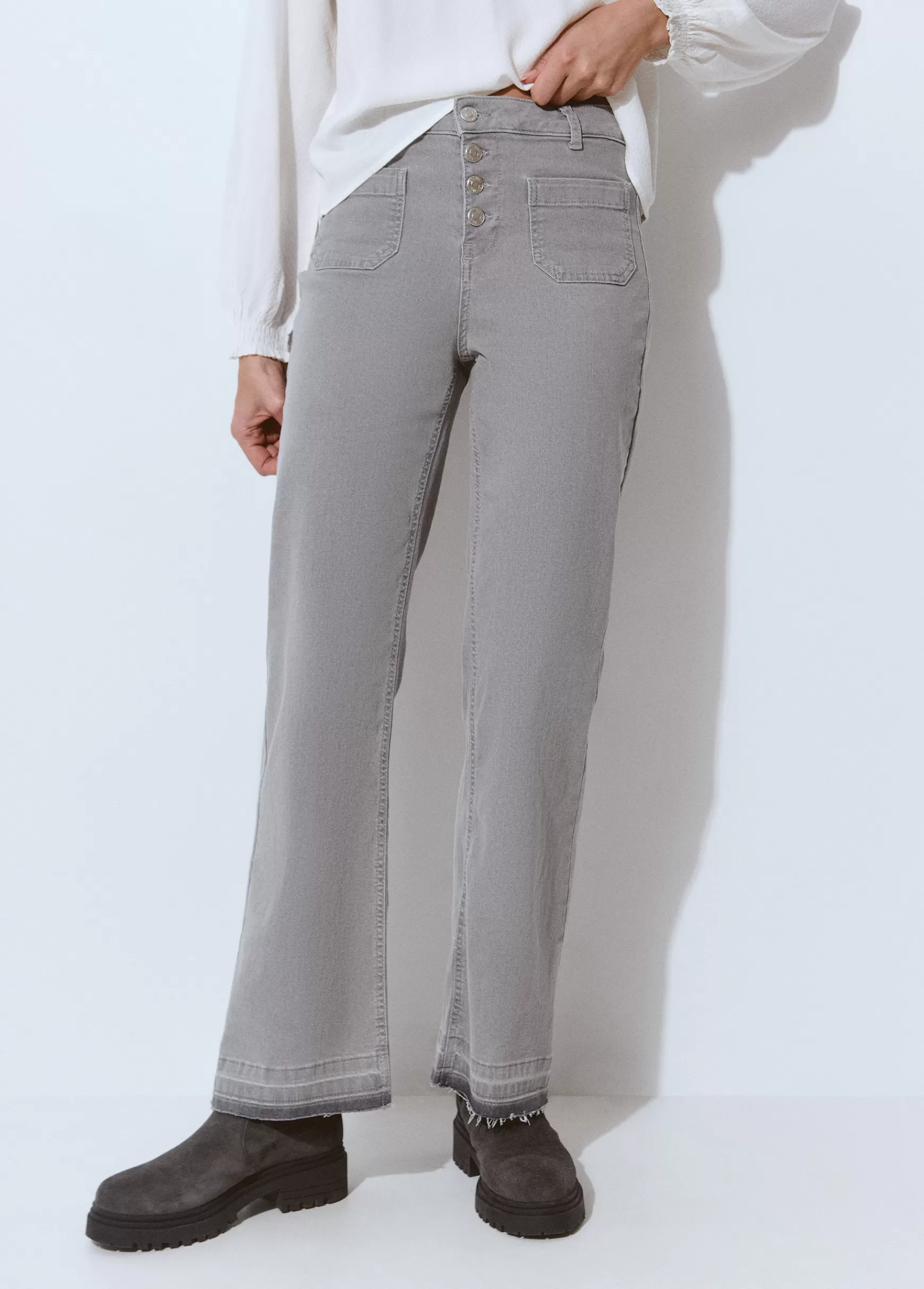 Brownie Jeans culotes botões frontais- Jeans