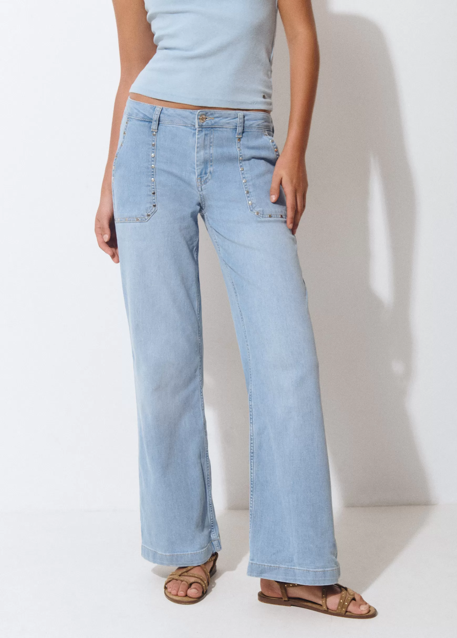 Brownie Jeans culotes tachas- Jeans