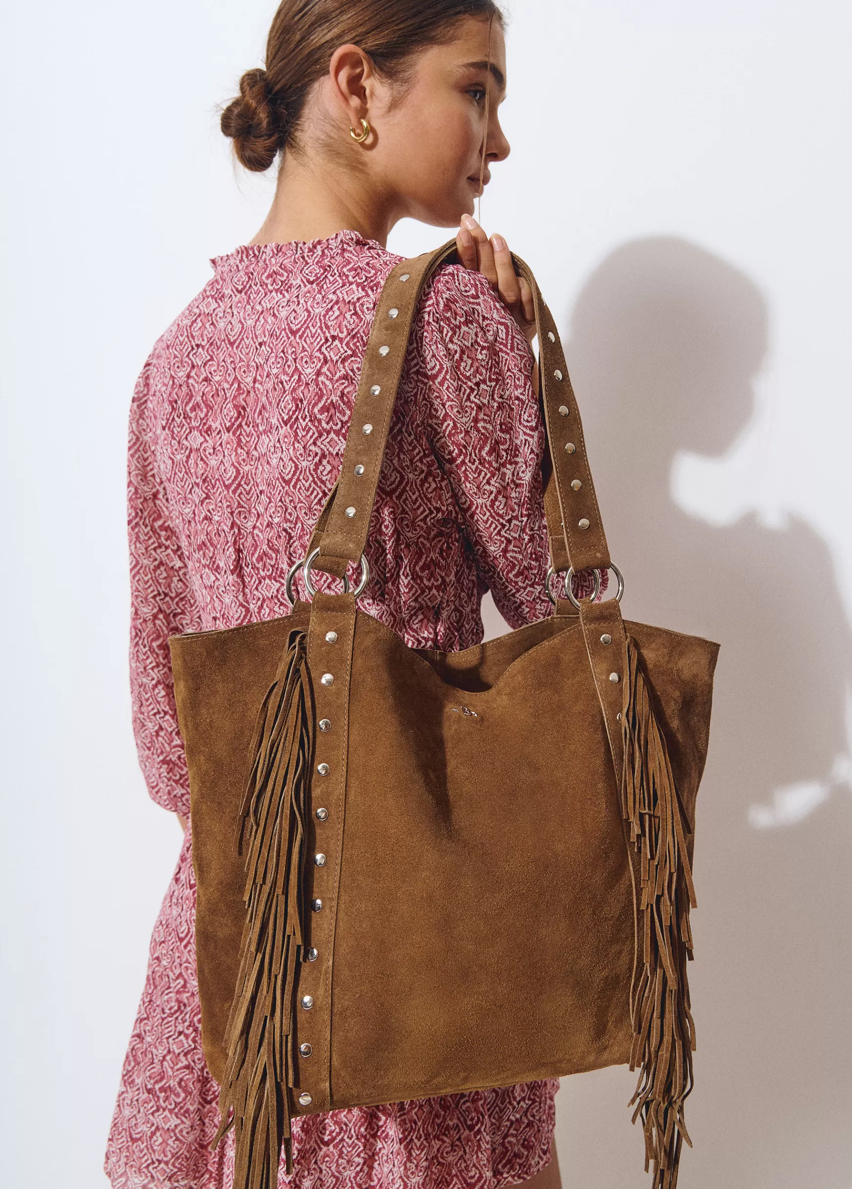 Brownie Mala shopper franjas pele- Malas