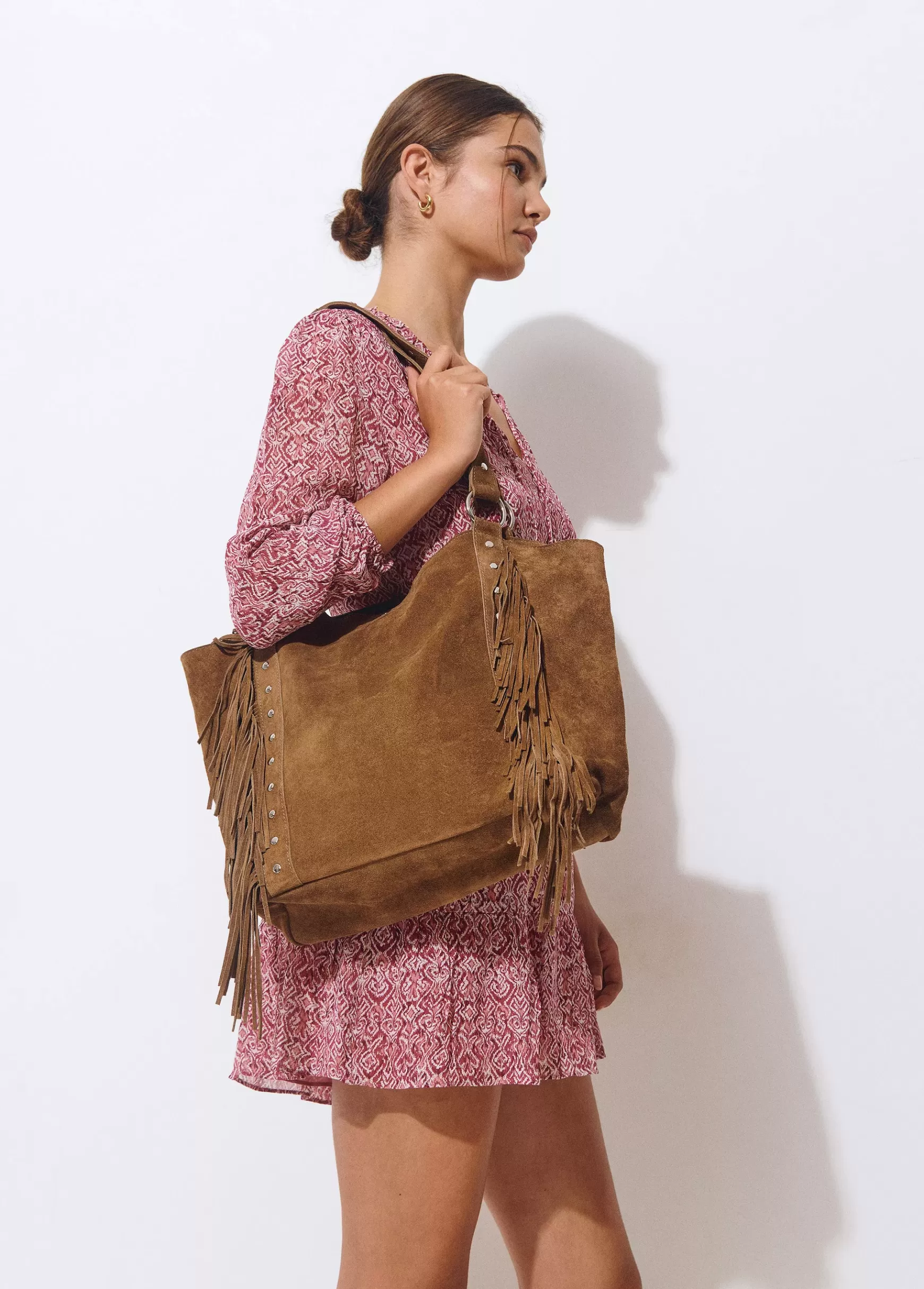 Brownie Mala shopper franjas pele- Malas
