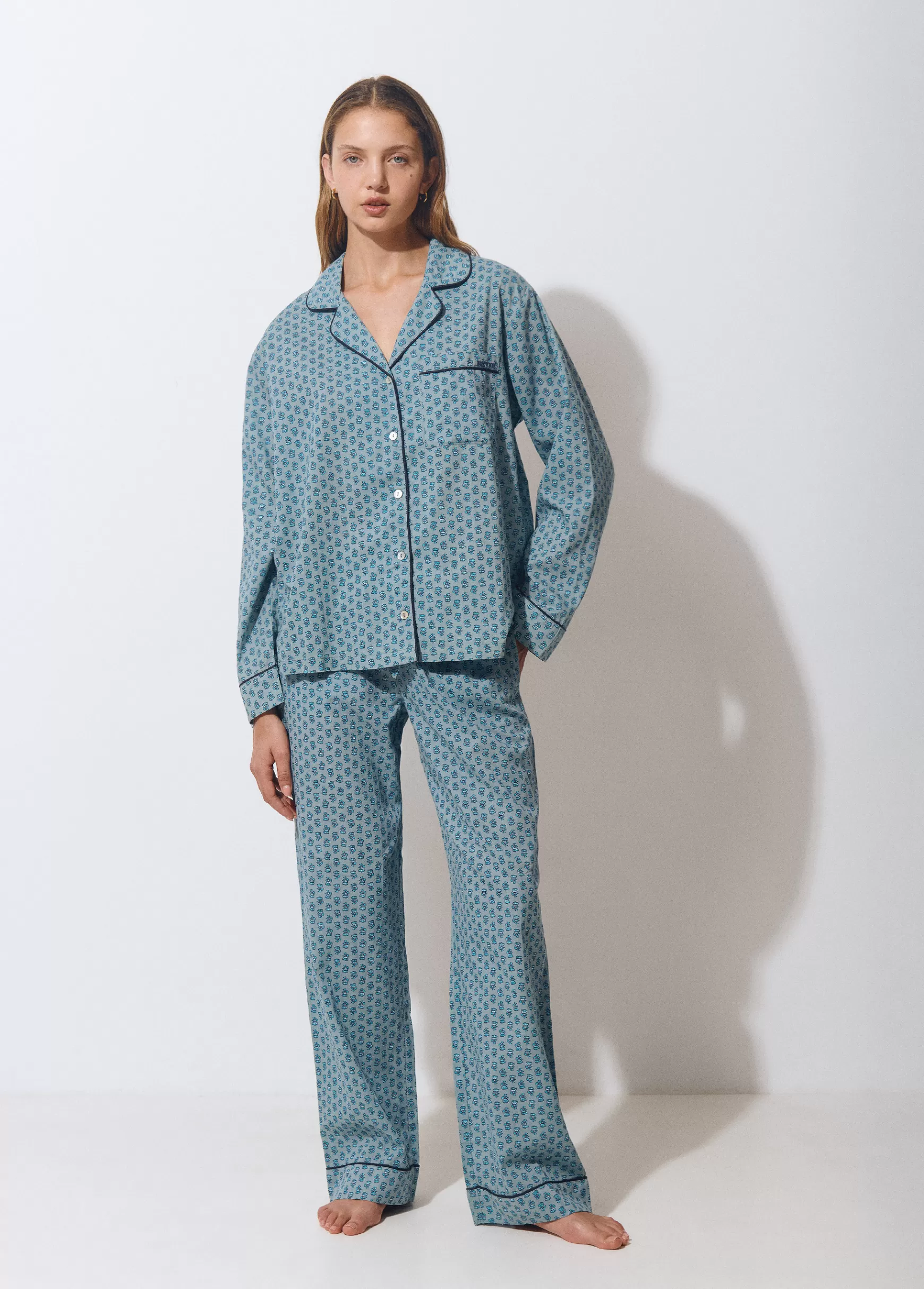 Brownie Pijama comprido estampado- Roupa Interior