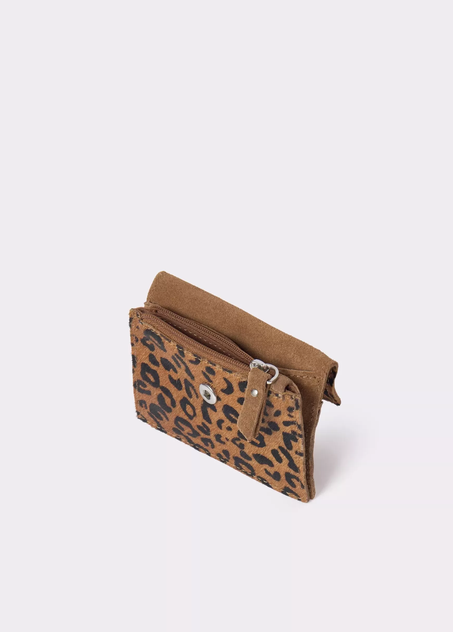 Brownie Porta-cartões lapela pele estampado animal- Porta-moedas