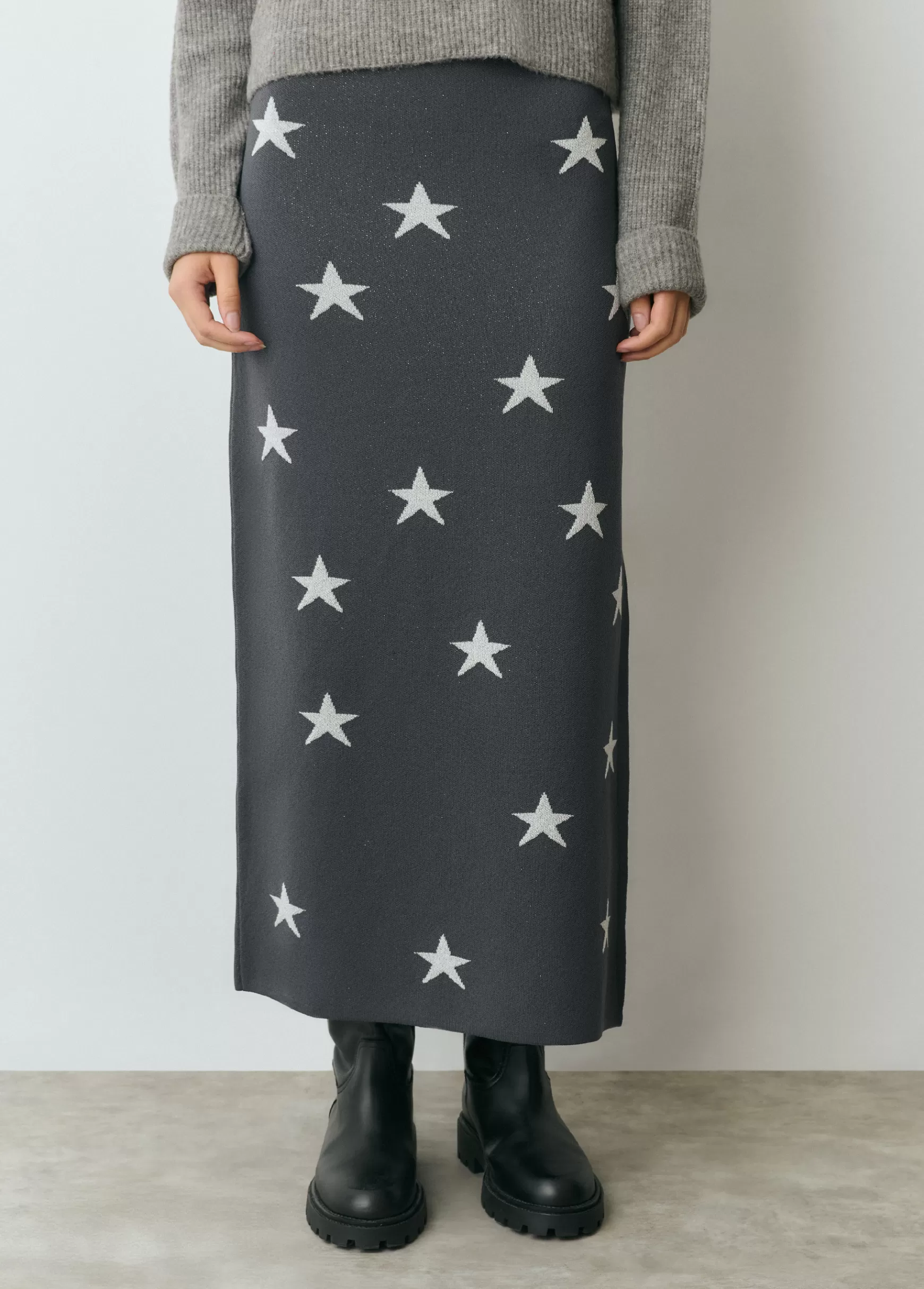 Brownie Saia malha estrelas- Saias | Malha