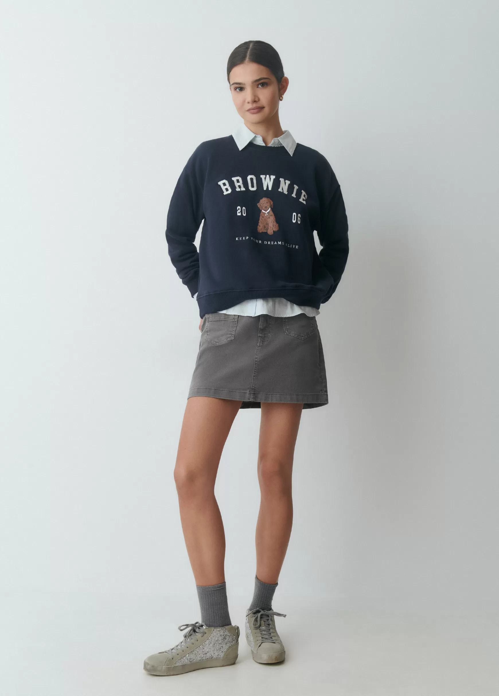 Brownie Sweatshirt cachorrinho bordada- Sweatshirts