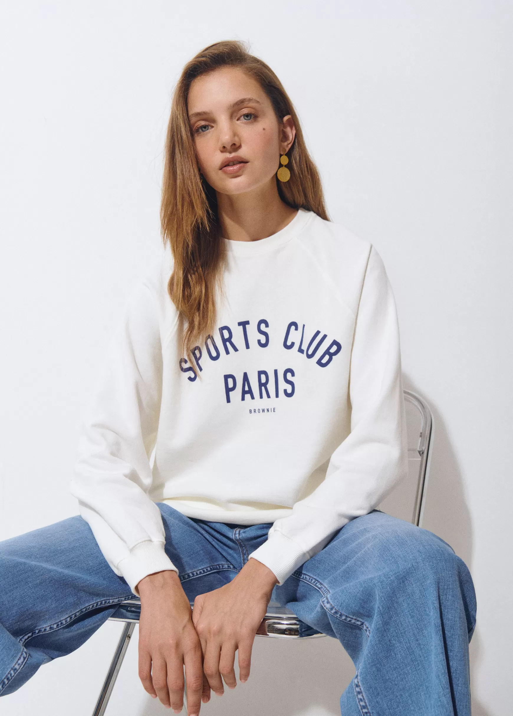 Brownie Sweatshirt print texto manga raglã- Sweatshirts