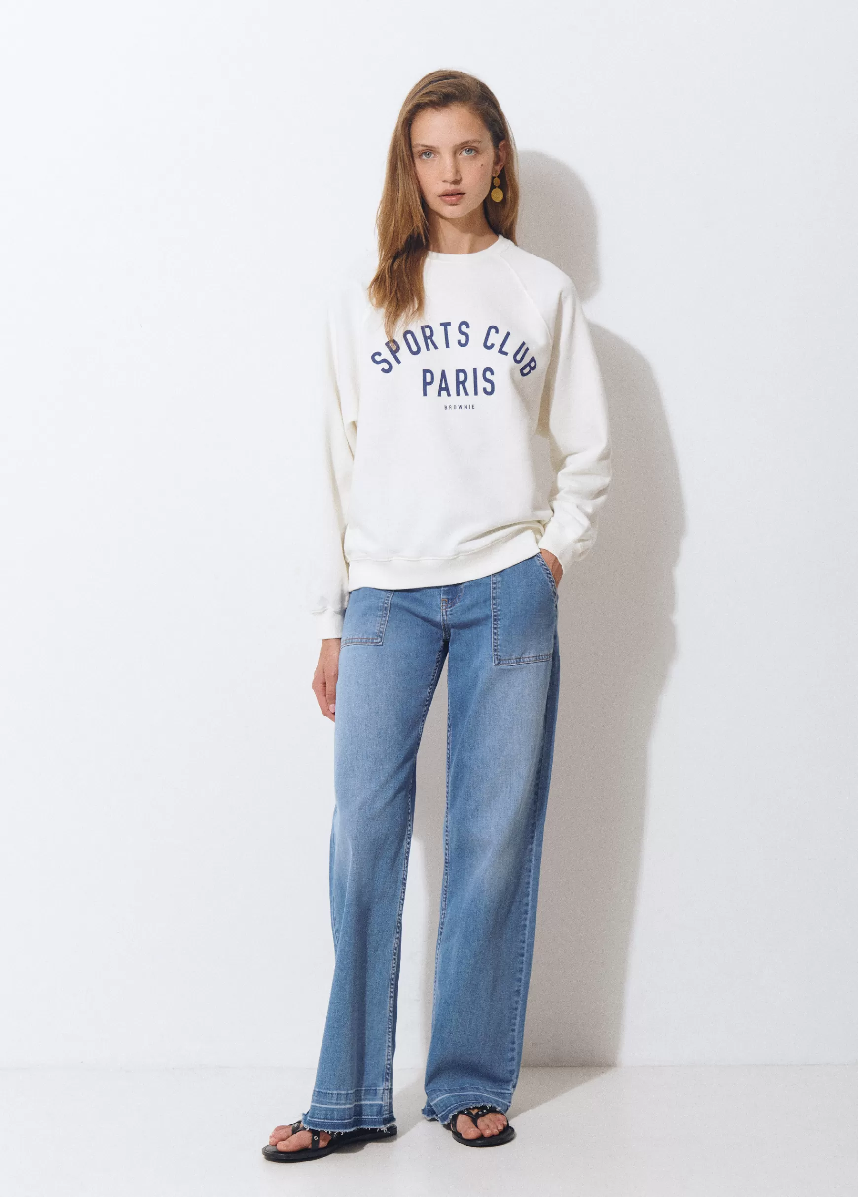 Brownie Sweatshirt print texto manga raglã- Sweatshirts