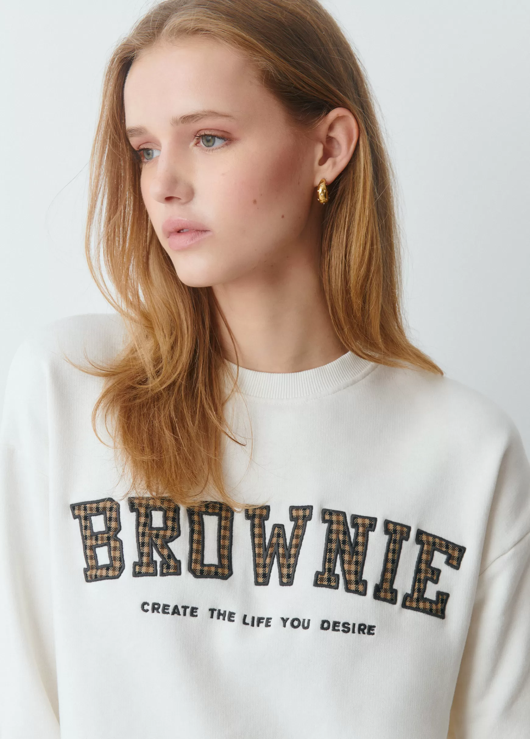Brownie Sweatshirt remendo quadrados- Sweatshirts
