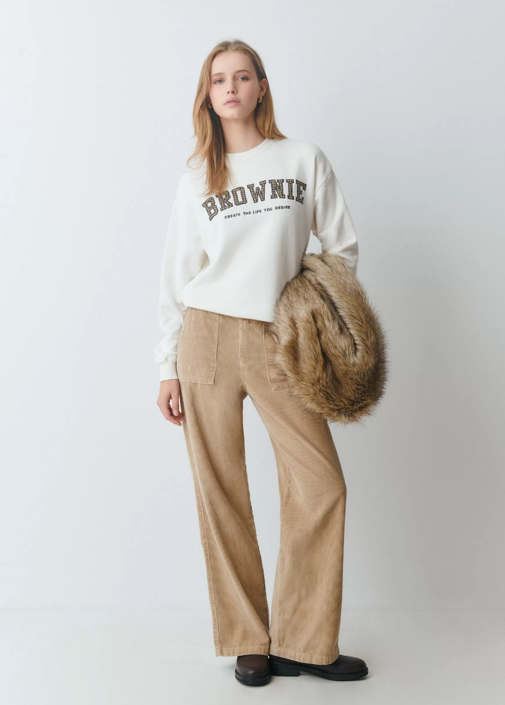 Brownie Sweatshirt remendo quadrados- Sweatshirts