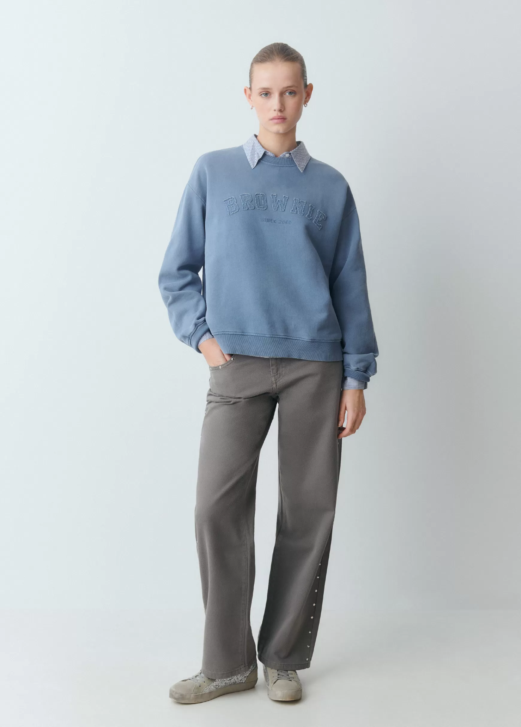 Brownie Sweatshirt texto desfiada- Sweatshirts