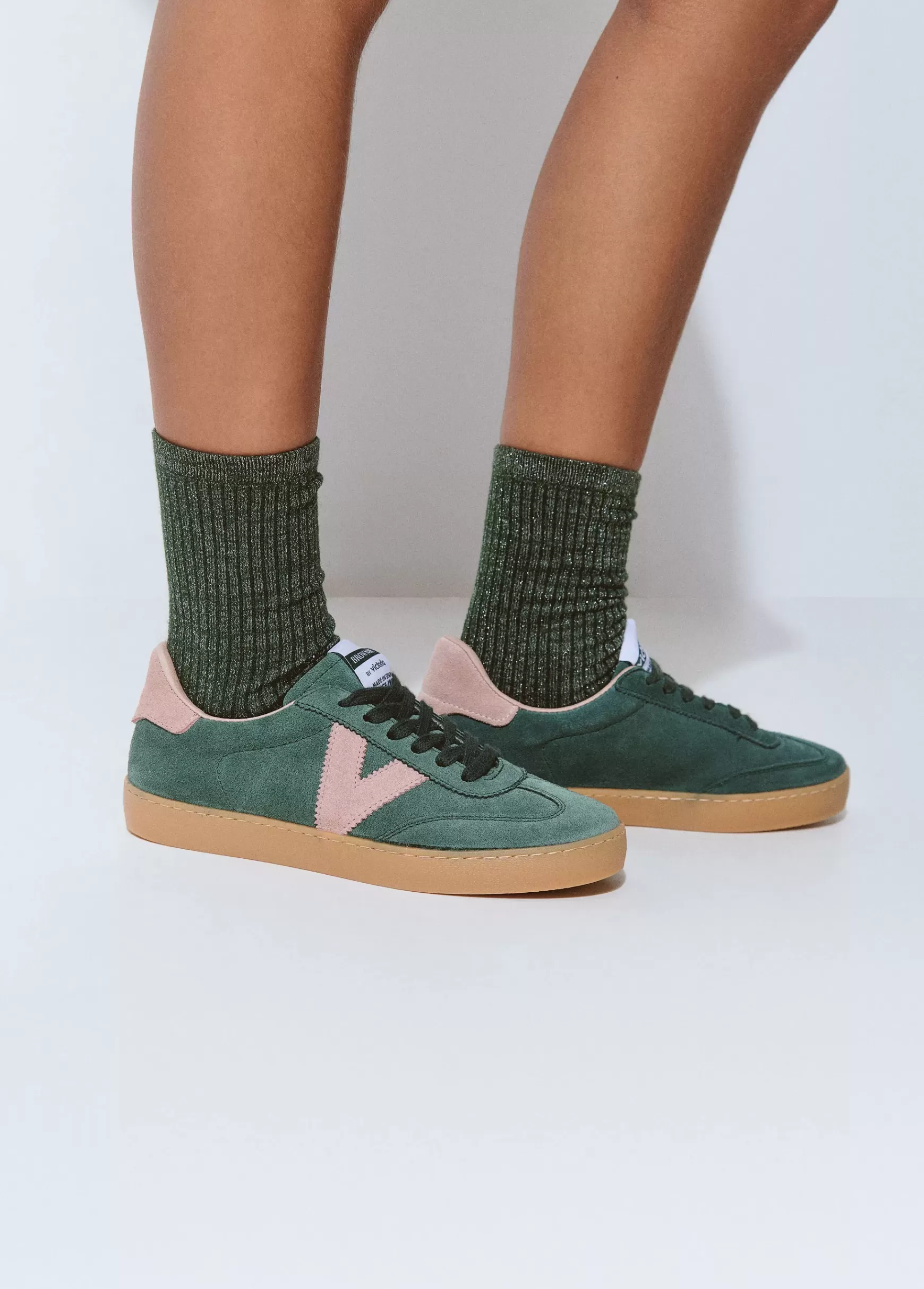 Brownie Ténis verdes pele colaboração com Victoria- Sapatos