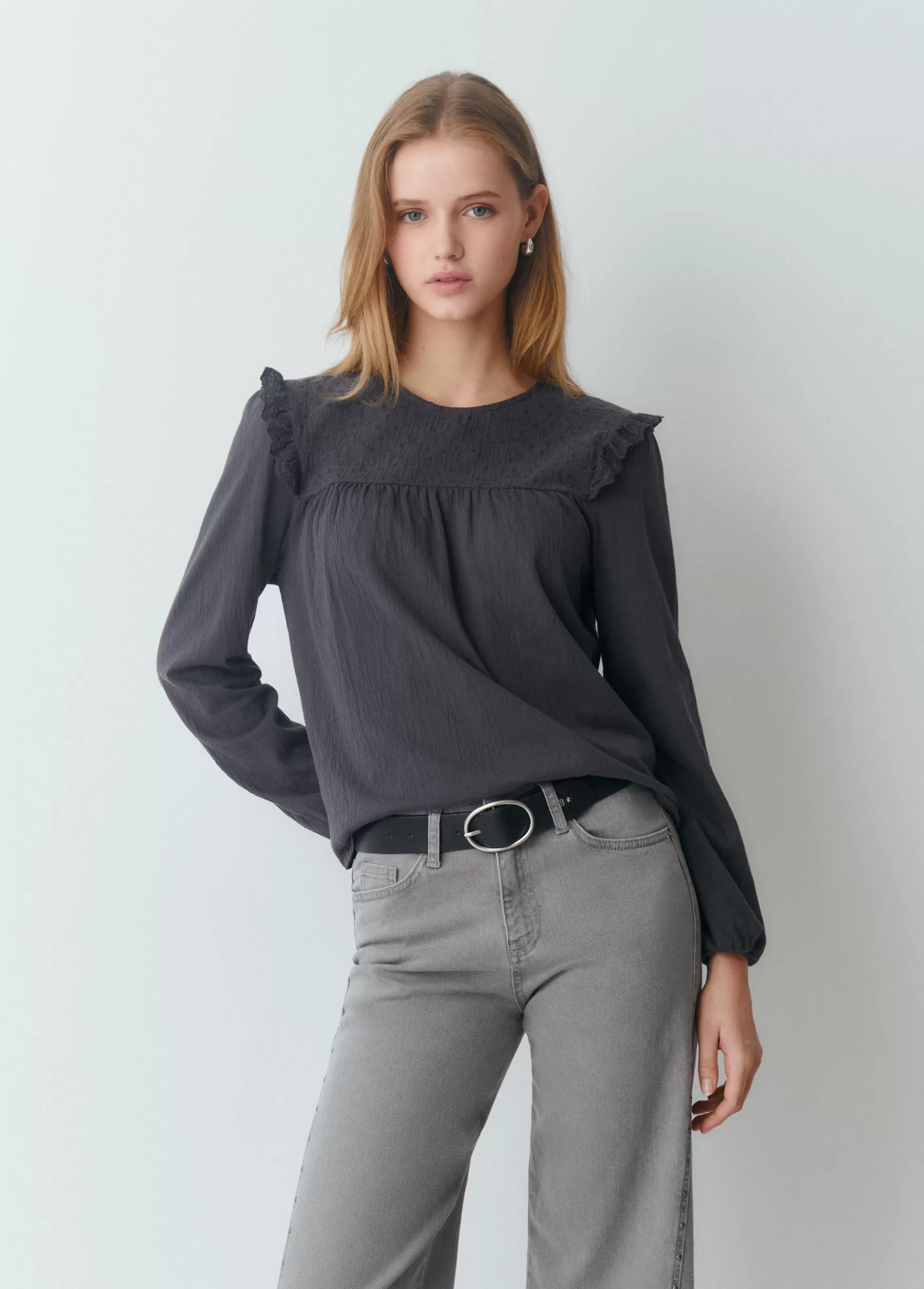 Brownie T-shirt combinada plana- T-shirts E Tops Alças