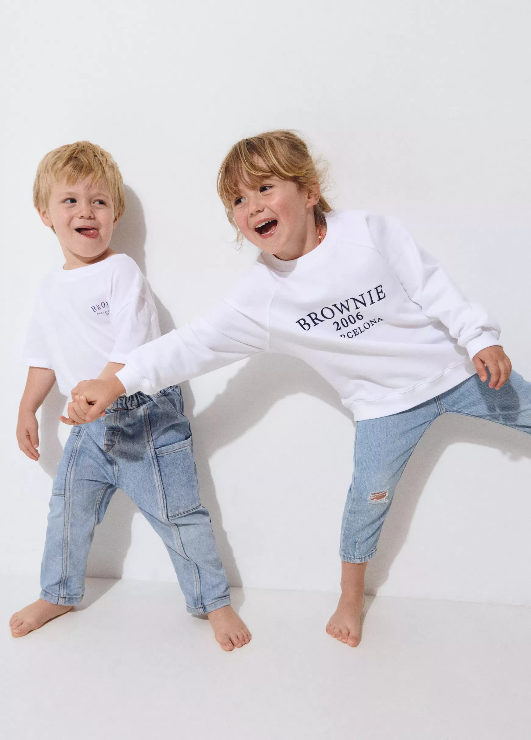 Brownie T-shirt de algodão bordada kids- T-shirts E Tops Alças