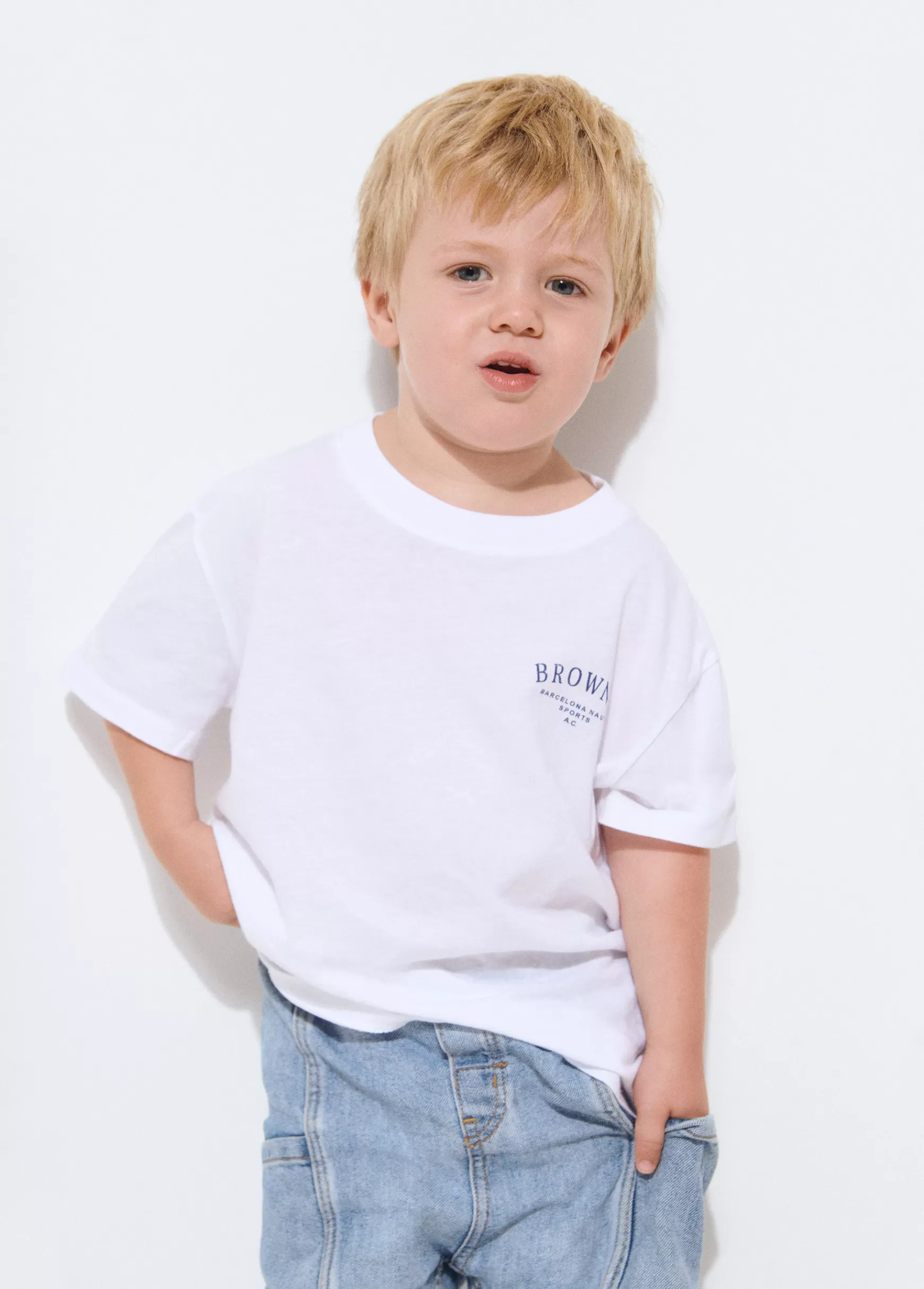 Brownie T-shirt de algodão bordada kids- T-shirts E Tops Alças