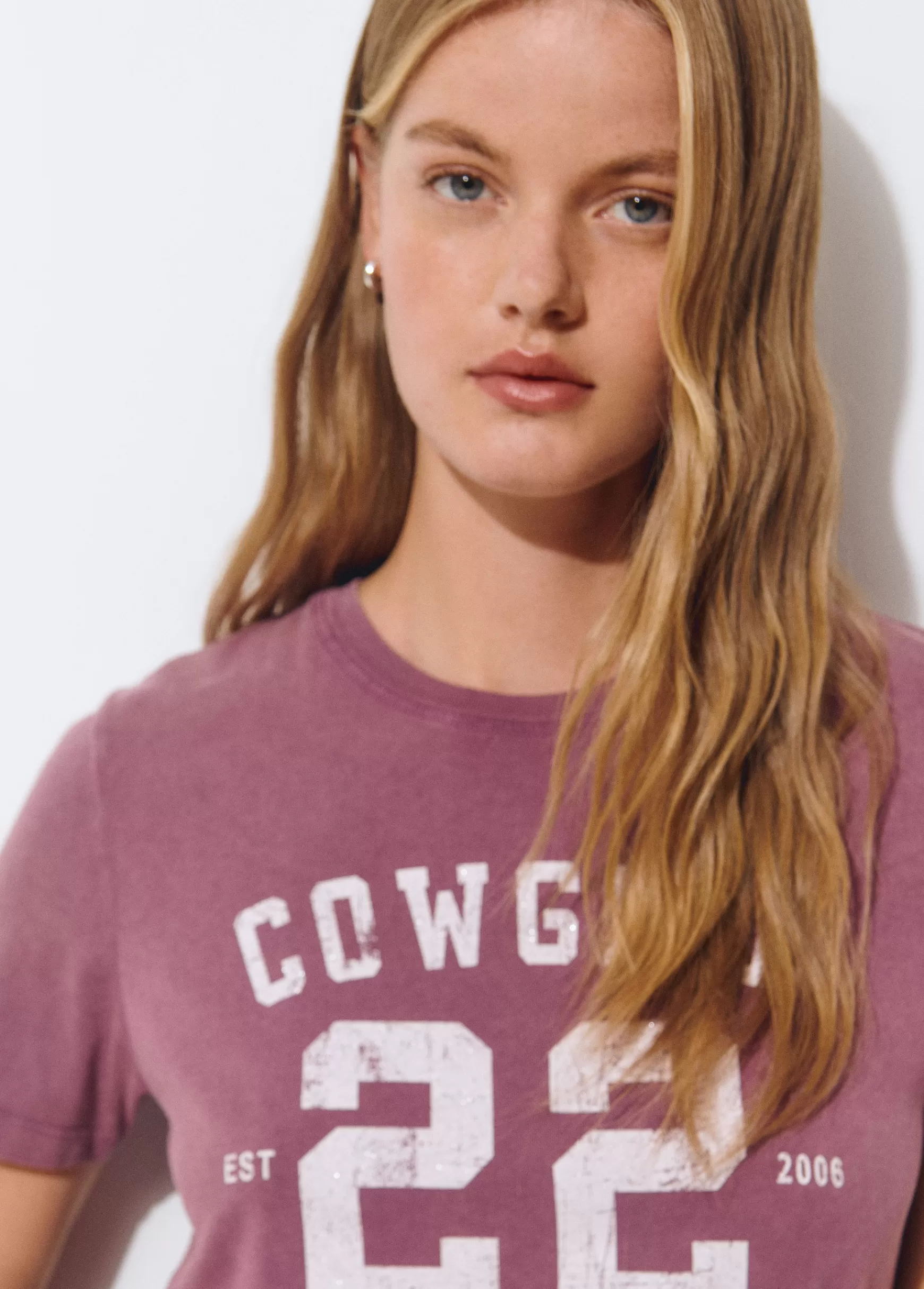 Brownie T-shirt lavada print posicional- T-shirts E Tops Alças