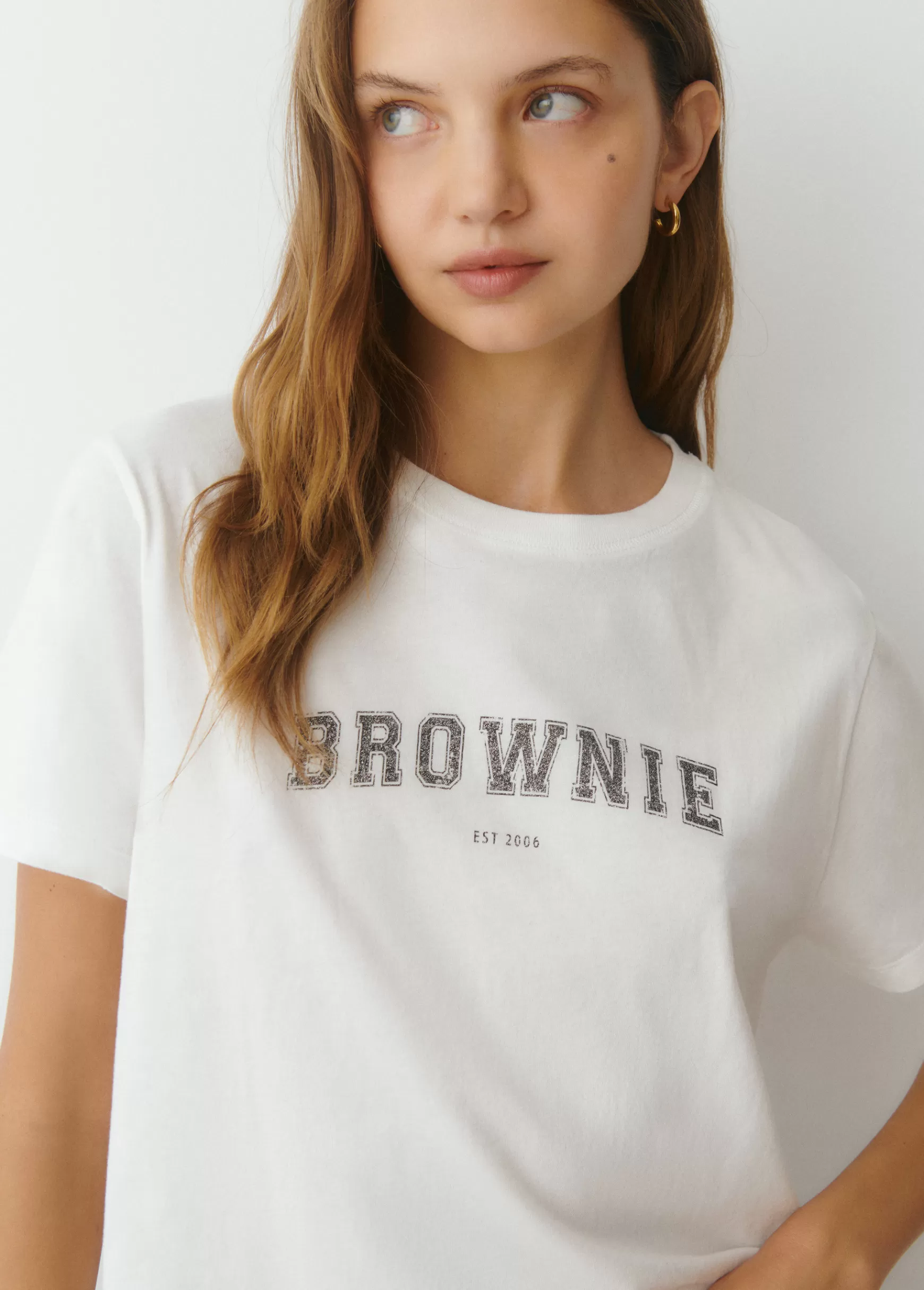 Brownie T-shirt texto glitter- T-shirts E Tops Alças