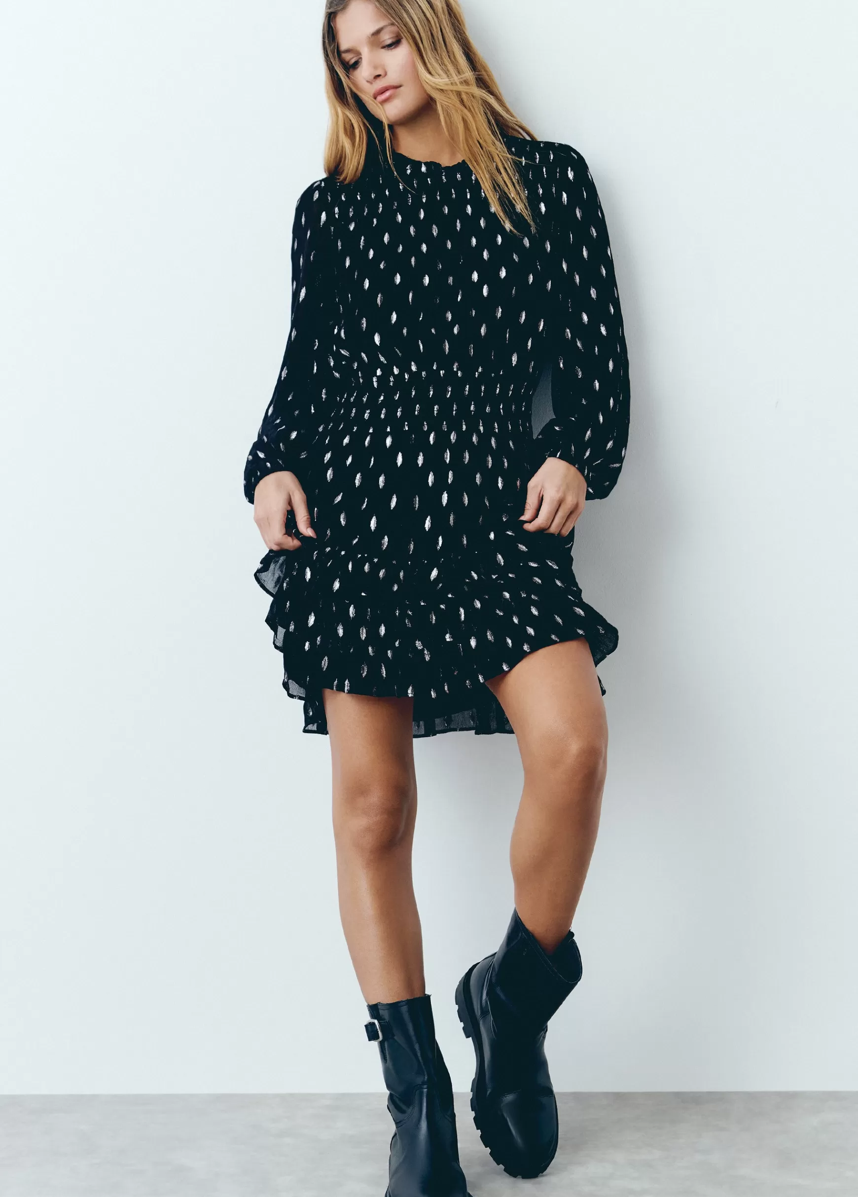Brownie Vestido brilho smock cintura- Vestidos Y Macacões | Total Look