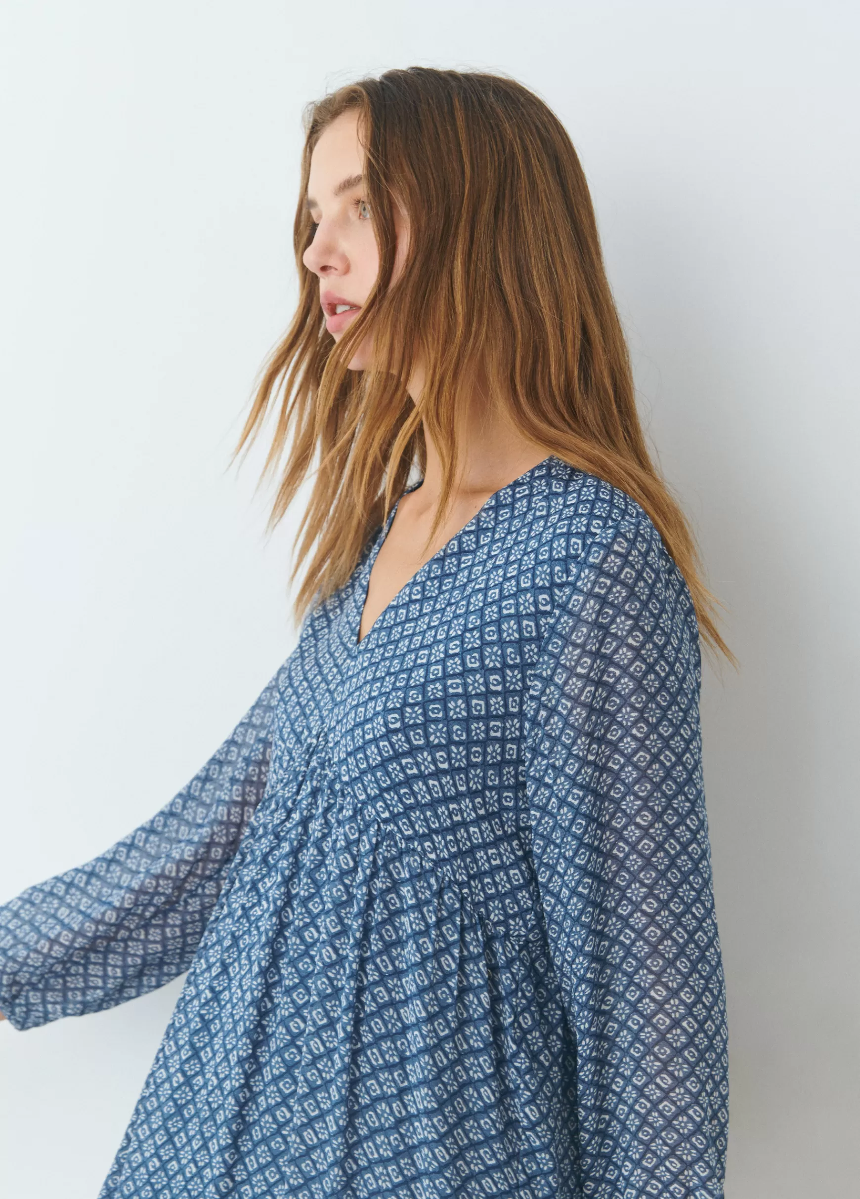 Brownie Vestido estampado fluido- Vestidos Y Macacões