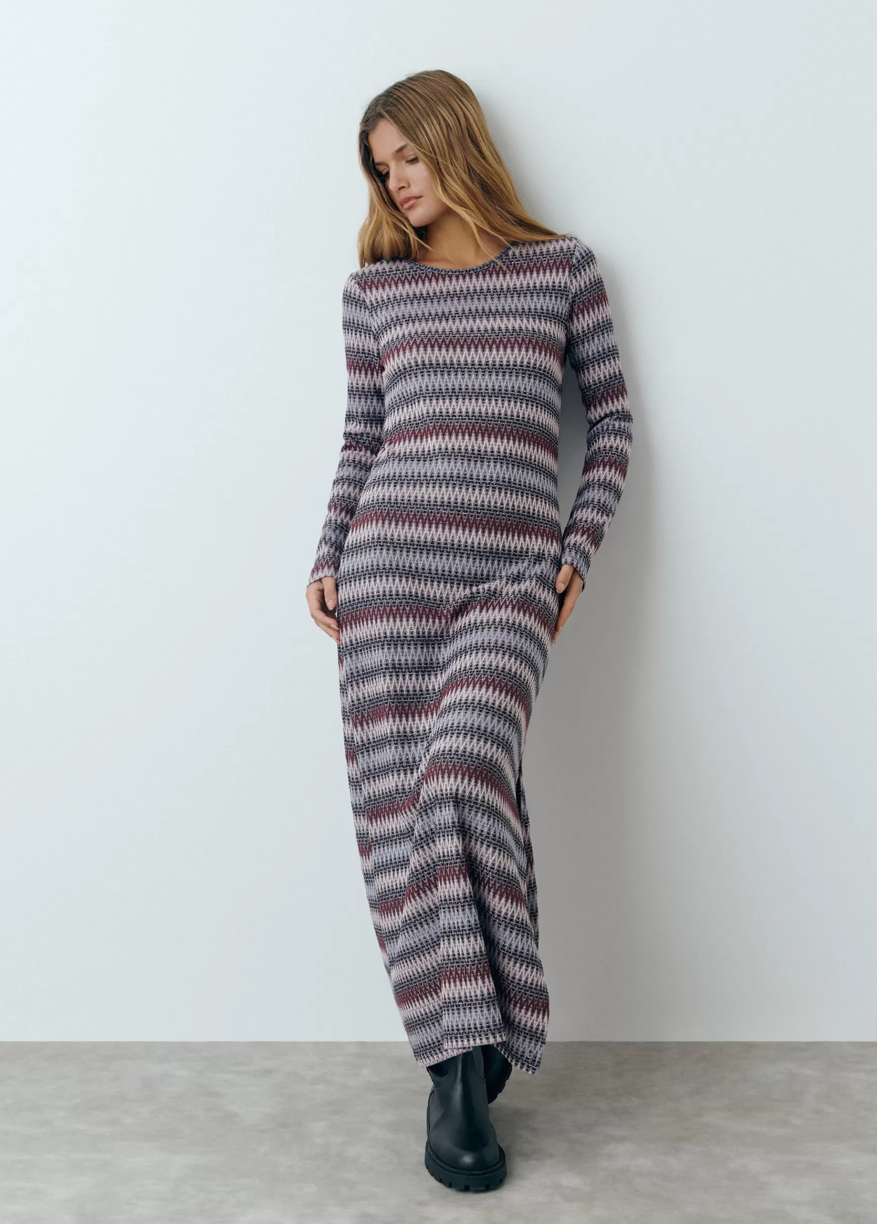 Brownie Vestido risca fio metalizado- Vestidos Y Macacões