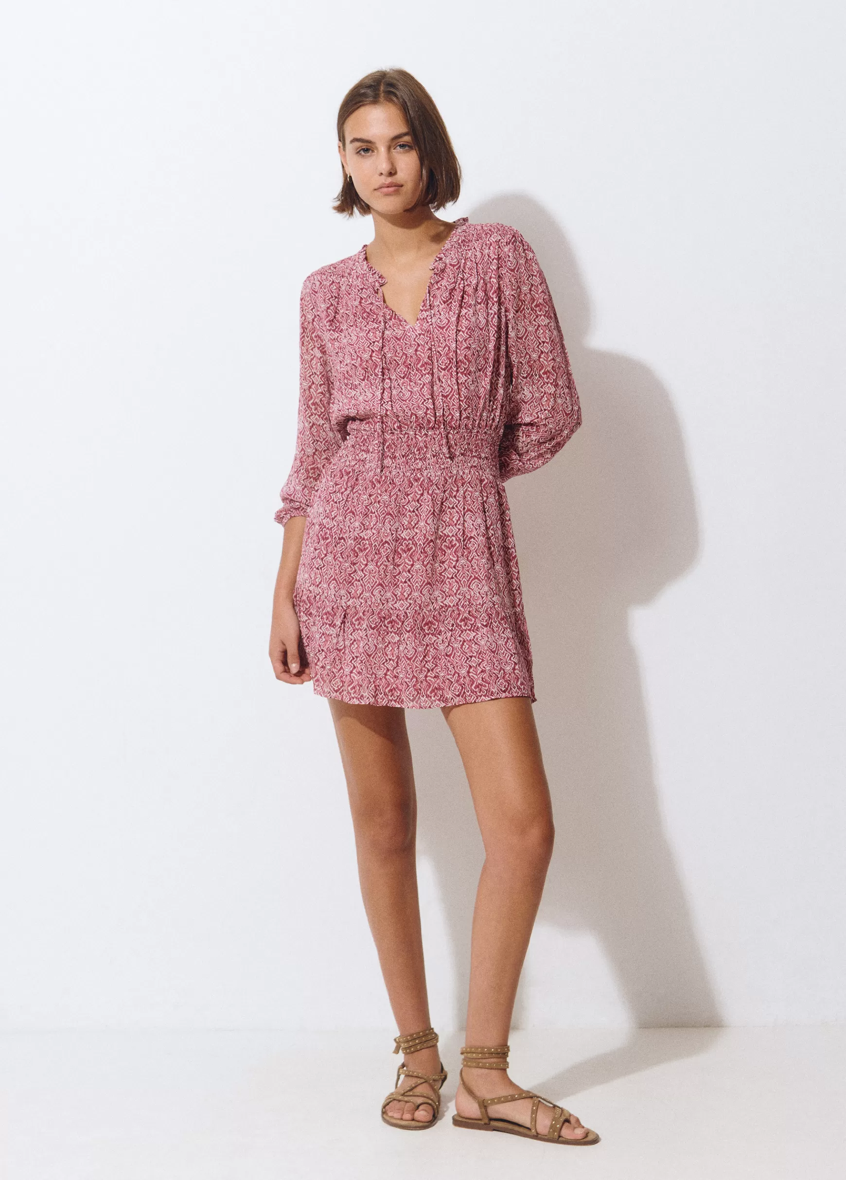 Brownie Vestido smock estampado- Vestidos Y Macacões