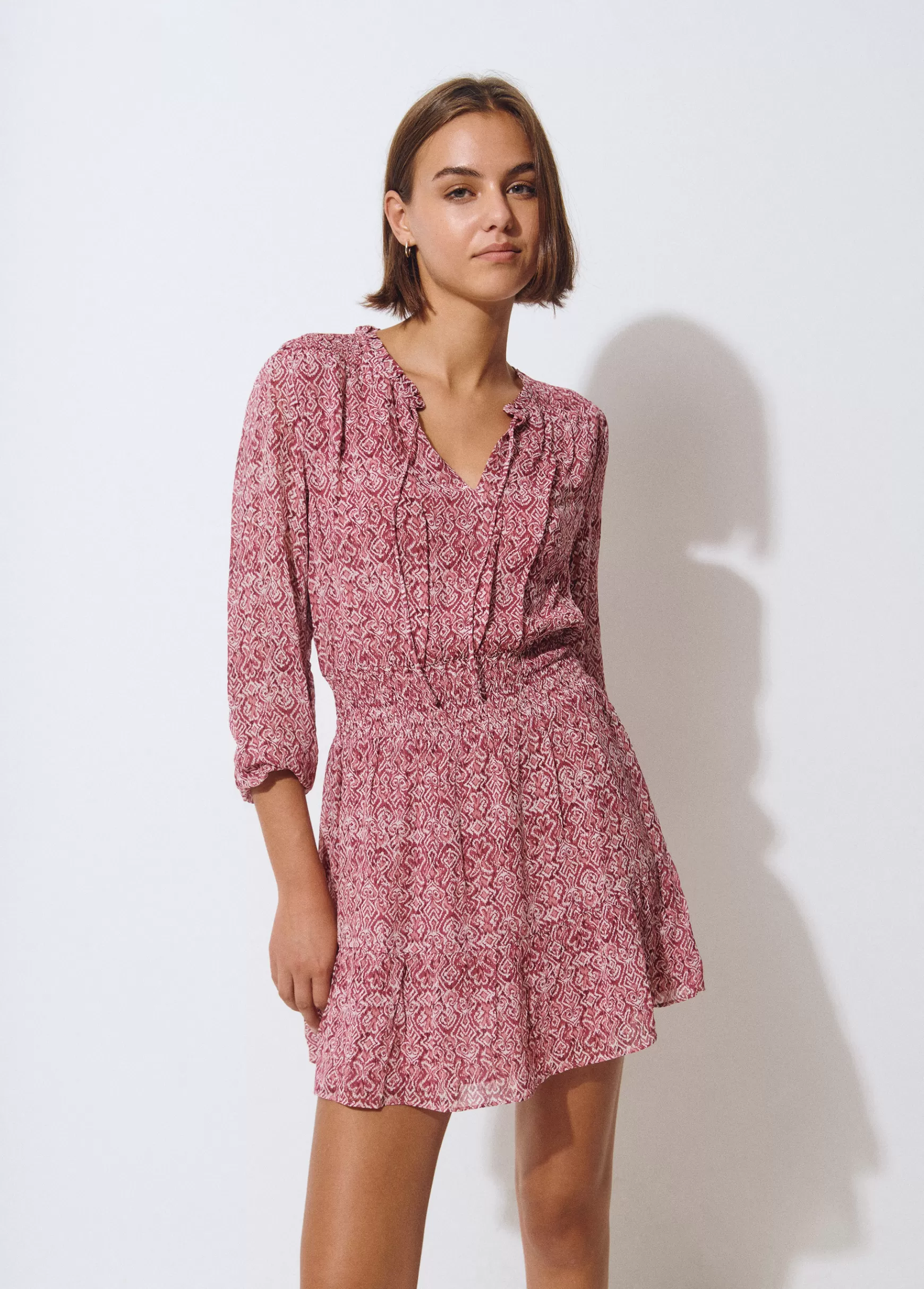 Brownie Vestido smock estampado- Vestidos Y Macacões
